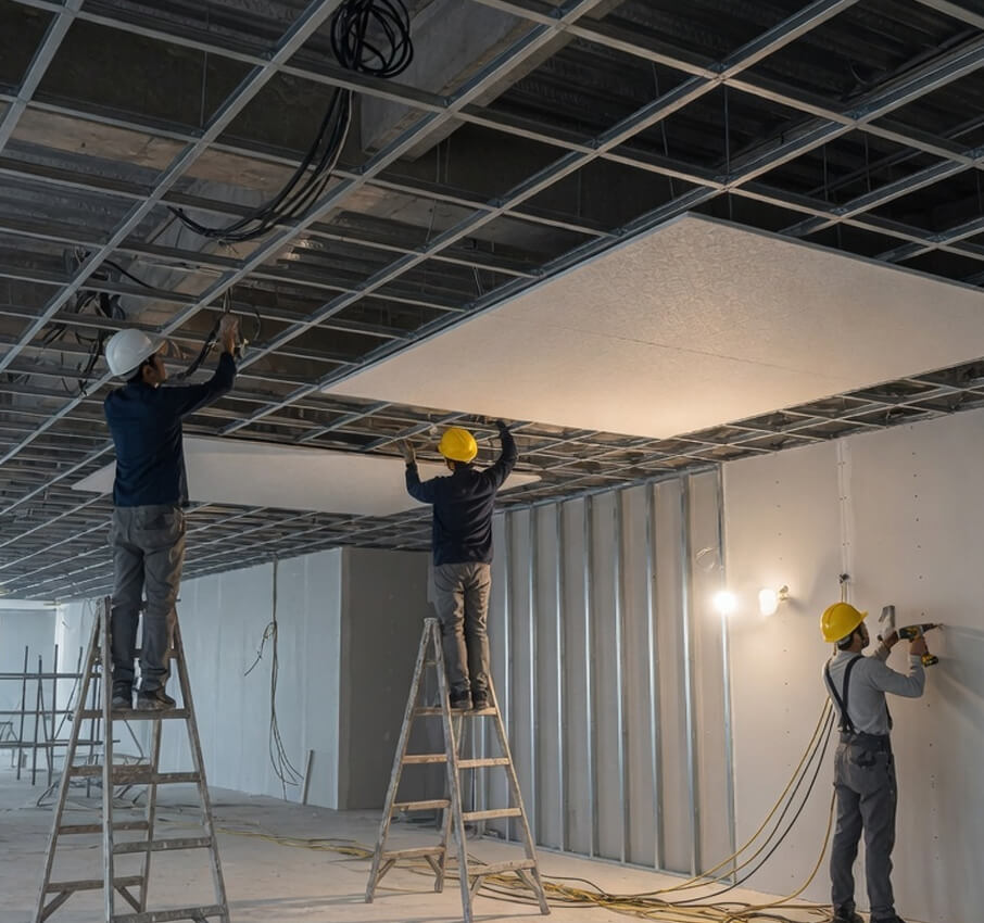 False Ceiling & Light Partition Installation