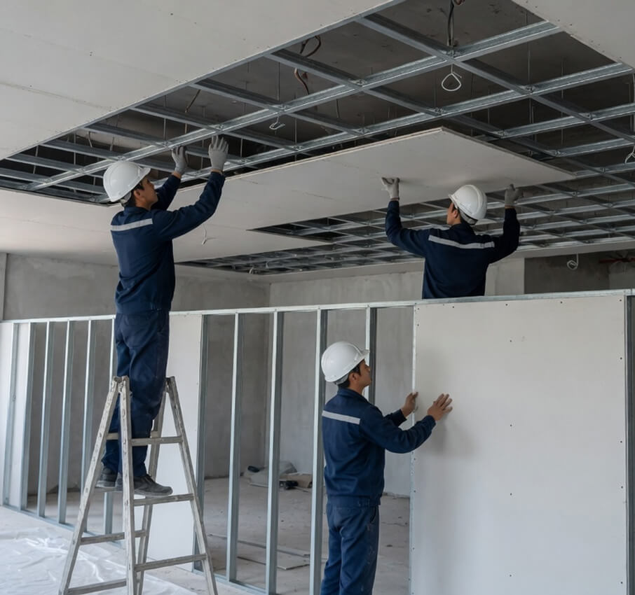 False Ceiling & Light Partition Installation